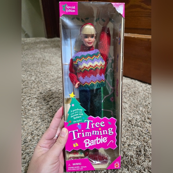 Vintage Special Edition 1998 Tree Trimming Christmas Sweater Barbie Mattel 22967 - Picture 1 of 5